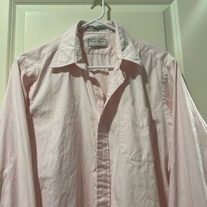 Paul Stuart cotton pinpoint Oxford button down SHIRT pocket front size 16/35